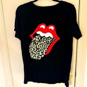 Oversized black T shirt with details never worn size large.